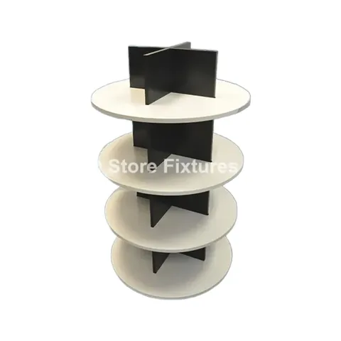 Round Display Fixture with Shelves