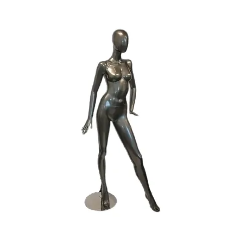 Glossy Female Egg Head Mannequin - Grey