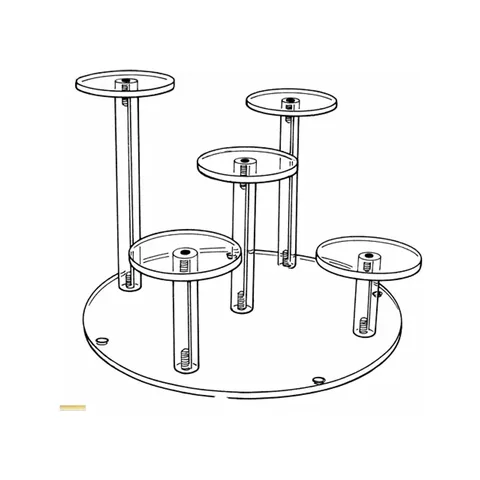 Acrylic Five-Plate Round Base Riser - A5VPED